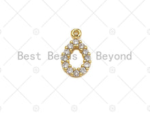 Load image into Gallery viewer, Dainty Clear CZ Micro Pave Teardrop Shape Pendant, Waterdrop Pave Pendant, 9x16mm, Sku#LK30