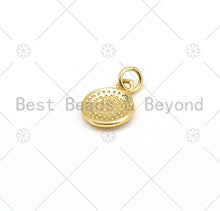 Load image into Gallery viewer, White Enamel Evil Eye Heart Cross Star On Round Coin Shape Pendant, Gold Filled Enamel Charm,Enamel Jewelry Findings, 12x10mm,Sku#LD144