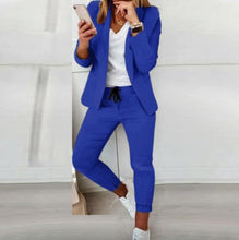 Load image into Gallery viewer, Lapel Blazer &amp; Drawstring Trousers OL Suit – 12 Colors XS–3XL