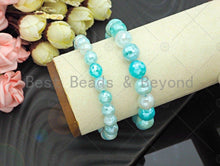 Load image into Gallery viewer, Mystic Aqua Blue Banded Agate Stretchy Bracelet