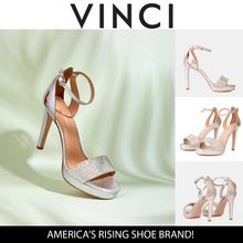 Load image into Gallery viewer, The Mars Platform Heel Silver Leather Women's Sandal