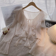 Load image into Gallery viewer, Plus-size Ruffled Chiffon Sun-protective Top For Women