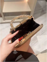 Load image into Gallery viewer, Gold Evening Clutch Bag for Women - Chain Strap Purse for Party &amp; Wedding