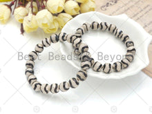 Load image into Gallery viewer, Natural Black White Tibetan Agate Stretchy Bracelet, sku#U1096