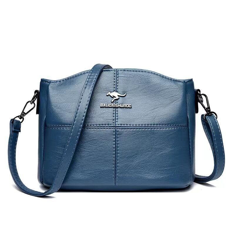 Women's Genuine Leather Embroidered Crossbody Bag – Large Capacity Shoulder Bag