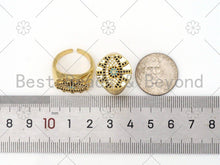 Load image into Gallery viewer, CZ Evil Eye On Oval Shape Adjustable Ring, Sku#X212