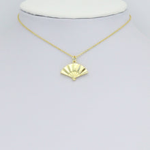 Load image into Gallery viewer, Gold Fan Shape Charm Pendant, Sku#LK1182