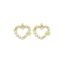 Load image into Gallery viewer, Pearl Flower Heart  Pendant Charm, Sku#LK885