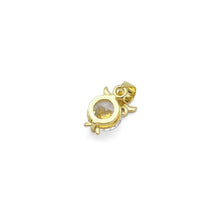 Load image into Gallery viewer, Gold Big Clear CZ Owl Charm, Sku#LK866
