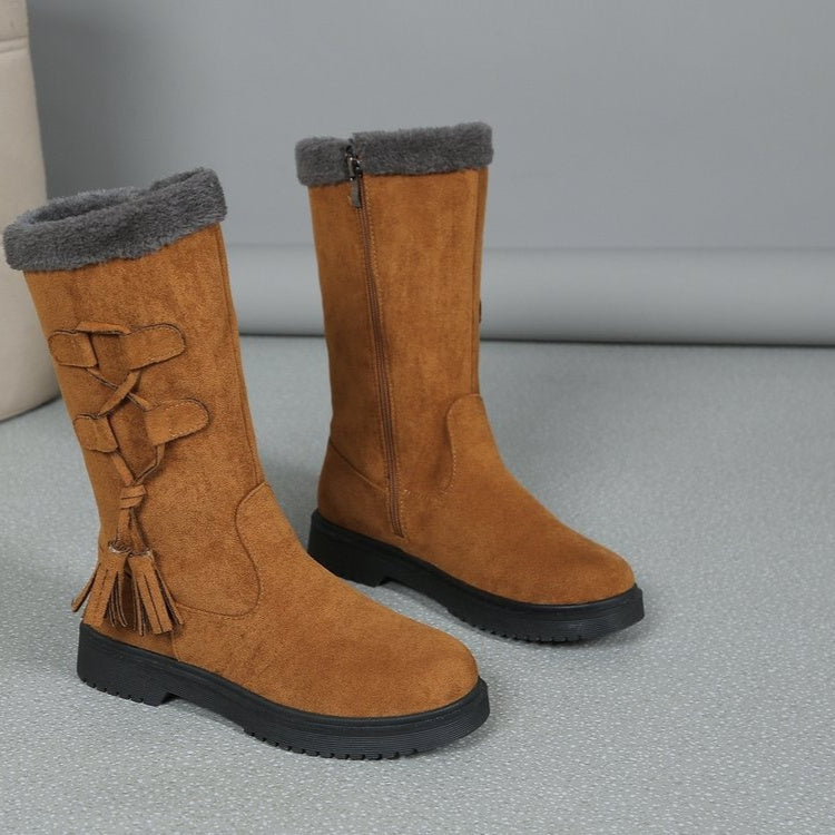 Thick-Soled Fleece-Lined Snow Boots