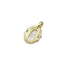 Load image into Gallery viewer, Green CZ Mother of Pearl Oval Charm, Sku#LX304