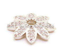 Load image into Gallery viewer, 2pcs CZ Micro Pave Flower Bead Cap, Cubic Zirconia Bead Cap, 12x2.5mm,sku#G89