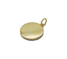 Load image into Gallery viewer, CZ Gold Flower Triangle Round Coin Charm, Sku#LX142