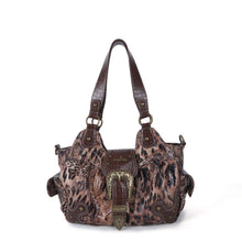 Load image into Gallery viewer, Women's Leopard Print Crossbody Bag – Western Rivet Detail | Polyester &amp; PU Lining