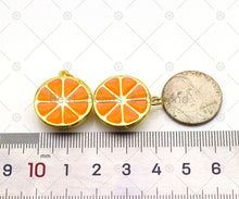 Load image into Gallery viewer, Enamel Orange Slice Shape Pendant, 18K Gold Filled Enamel Charm,Necklace Bracelet Charm Pendant,Sku#LK500