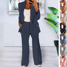 Load image into Gallery viewer, Lapel Blazer &amp; Slim-Fit Trousers Two-Piece Suit – 10 Colors XS–5XL
