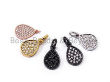 Load image into Gallery viewer, CZ Micro Pave Teardrop Pendant/Charm, Clear Cubic Zirconia Drop Dangle Pave Charm, 8x12mm, sku# F342C
