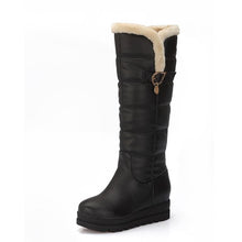 Load image into Gallery viewer, Women's Winter Warm Cotton Boots | Thick Wedge Sole, Metal Accents &amp; Slip-On Design