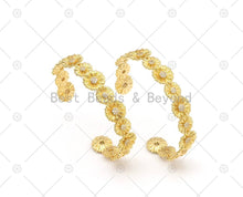 Load image into Gallery viewer, CZ Micropave Sunflower Bangle Bracelet, Sku#X275