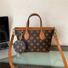 Load image into Gallery viewer, Retro Print Bucket Tote Bag – PU Leather Shoulder Bag for Women