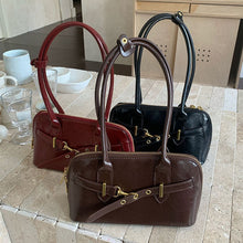 Load image into Gallery viewer, Women's Retro Shell Crossbody Bag - PU Leather Shoulder Bag with Phone Pocket