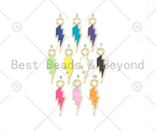 Load image into Gallery viewer, 18K Gold Filled Enamel Colorful Lightning Shape Pendant, F1415