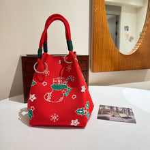 Load image into Gallery viewer, Women's Knitted Tote Bag - Large Capacity Magnetic Closure Bucket Bag