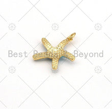 Load image into Gallery viewer, Colorful Enamel Starfish Shape Pendant, 18K Gold Filled Starfish Charm, Necklace Bracelet Charm Pendant,18x20mm,Sku#LK453