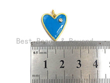 Load image into Gallery viewer, Enamel heart Pendant with CZ, Z412