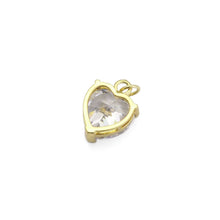 Load image into Gallery viewer, Gold Colorful Crystal Heart Charm, Sku#LX272
