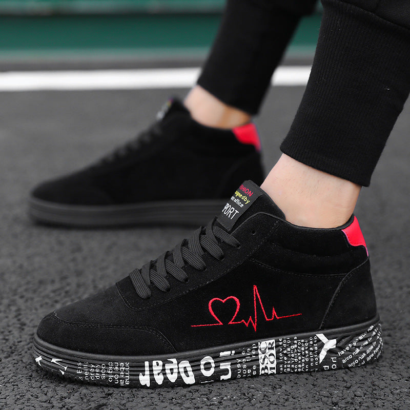 Men's Casual Letter Design Sneakers - Comfortable Low-Top Hiking Shoes