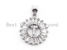 Load image into Gallery viewer, CZ Micro Pave Initial Letter S T Charm/Pendent Beads, sku#z237