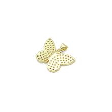 Load image into Gallery viewer, Gold Clear CZ Butterfly Charm Pendant, Sku#LX694