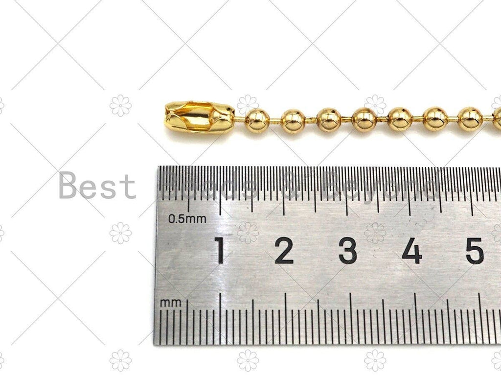Shinny Gold 4mm Smooth ball Finished Necklace Bracelet with Lock, Ball beads Necklace, Ball beads Bracelet Necklace, sku#LD73