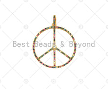 Load image into Gallery viewer, CZ Micro Pave Peace Symbol Pendant/Charm,sku#ML42