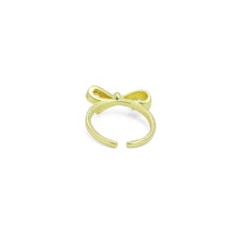 Load image into Gallery viewer, Gold Silver CZ Bow Adjustable Ring, Sku#A339