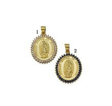 Load image into Gallery viewer, CZ Virgin Mary On Oval Charm, Sku#LK649