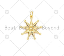 Load image into Gallery viewer, Sunflower Shape Pendant/Charm,18K Gold Filled Star Charm, Necklace Bracelet Charm Pendant, 21x19mm,Sku#F1408