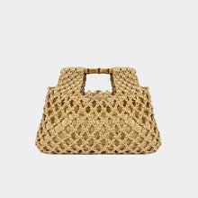Load image into Gallery viewer, Hollow-out Bamboo-Section Handle Handwoven Small Square Bag