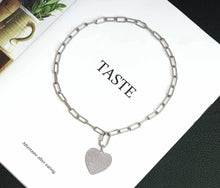 Load image into Gallery viewer, Paperclip chain necklace with star, heart, round disc pendant, sku#CL13