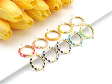 Load image into Gallery viewer, Candy Cane Enamel Hoop Earring,J327