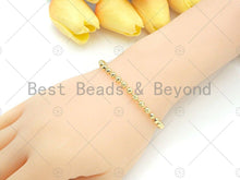Load image into Gallery viewer, Star Patten Shinny Gold 4mm ball Beads Necklace Bracelet with Lock, Gold Ball beads Necklace, Ball beads Bracelet Necklace set, sku#LD75