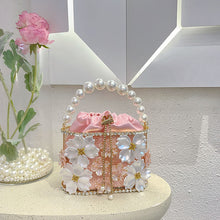 Load image into Gallery viewer, Retro Sunflower Birdcage Handmade Bucket Bag - Diamond Embellished PVC Shoulder Bag