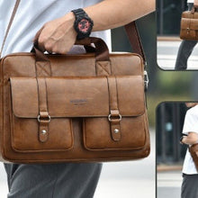 Load image into Gallery viewer, Men's Business Large-Capacity Shoulder Crossbody Briefcase | PU Leather Waterproof Bag