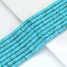 Load image into Gallery viewer, Blue Turquoise smooth Rondelle Beads, Sku#U1832