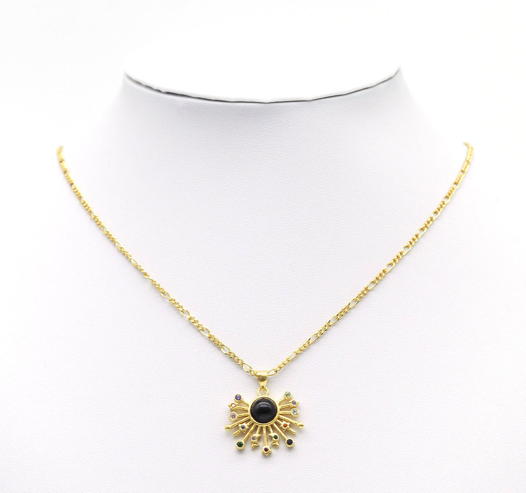 CZ Black Onyx Sunshine Charm, Sku#LK648
