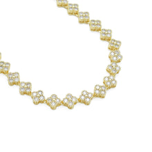 Load image into Gallery viewer, Clear Pink Black CZ Clover Flower Adjustable Necklace, Sku#A229