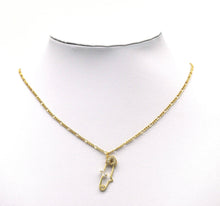 Load image into Gallery viewer, Gold CZ Safety Pin Charm, Sku#LK694