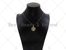 Load image into Gallery viewer, Gold Filled CZ Micro Pave Cute Baby On Round Ring Shape Pendant,18K Gold Filled Girl Boy Charm, Necklace Bracelet Pendant,20x24mm,Sku#LD99