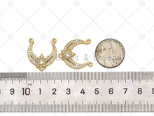 Load image into Gallery viewer, CZ Cresent Moon Charm, Sku#LK549